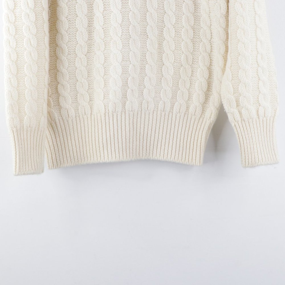 Vintage Wool Chunky Knit Asymmetrical Sweater - Picture 3 of 8